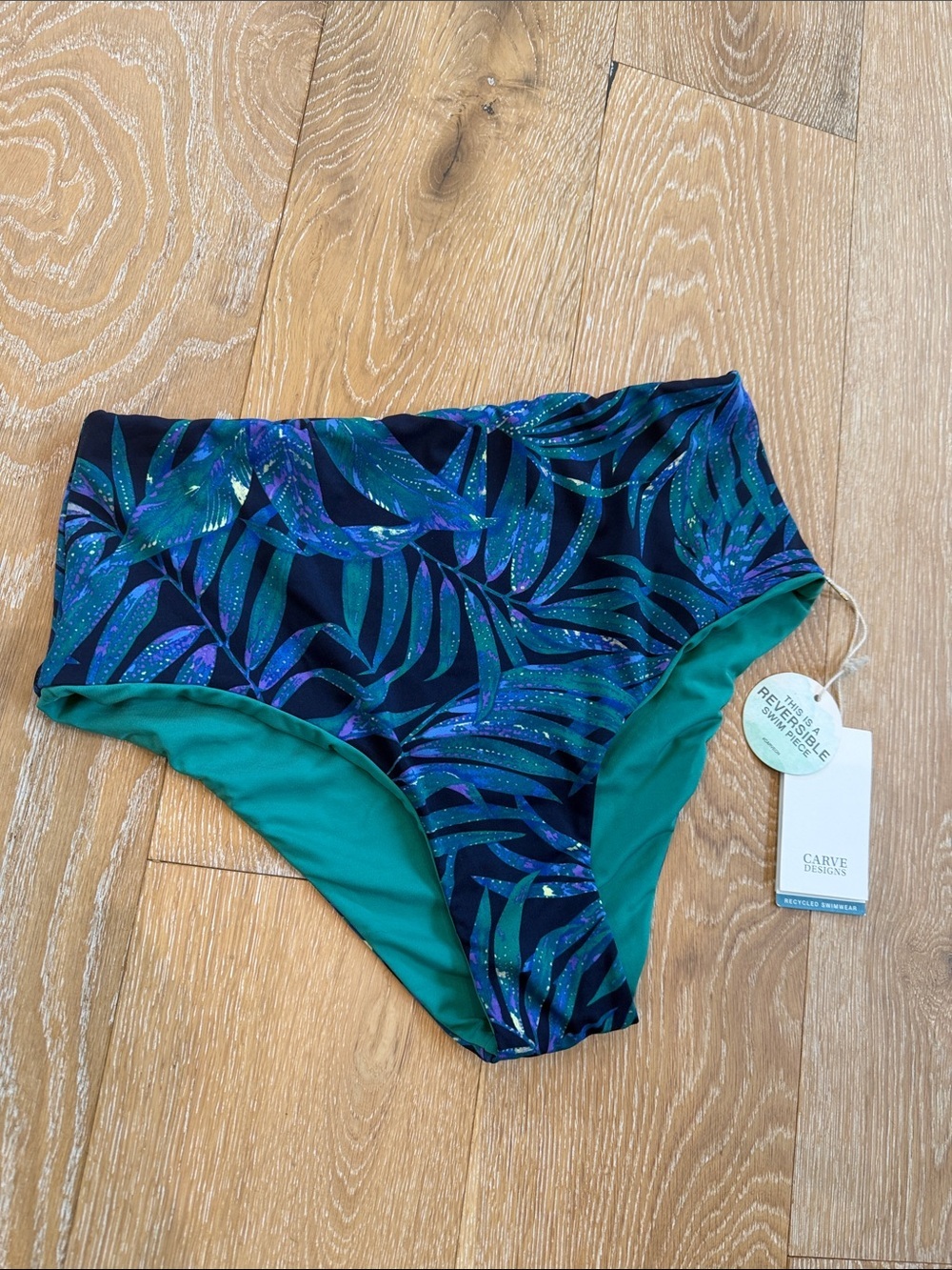 NWT Carve Designs Erin Reversible Swimsuit Size Bottoms Blue Oasis / Jade Size M